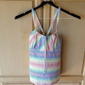 Lands' End Rainbow Stripe Swim Top